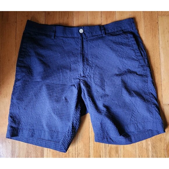 Peter Millar Other - Peter Millar Shorts Mens 34 Navy Blue Featherweight Apex Seersucker Performance